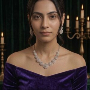 Celestial Halo Diamond Necklace Set