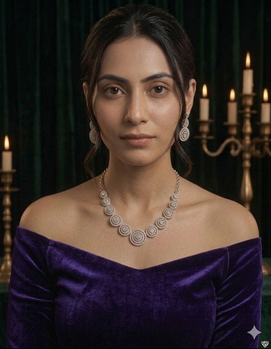 Celestial Halo Diamond Necklace Set