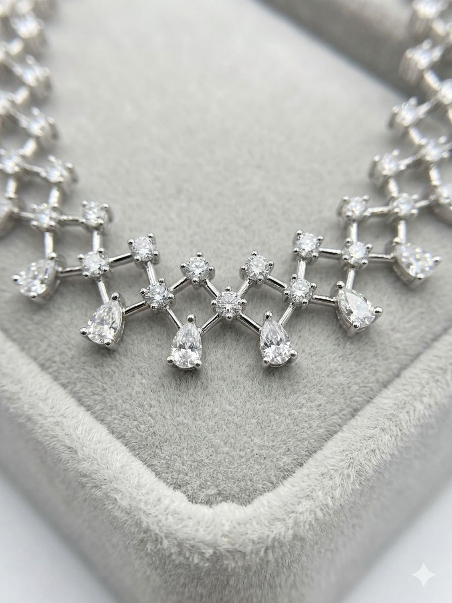 Starlight Crystal Lattice Necklace Set - Image 3